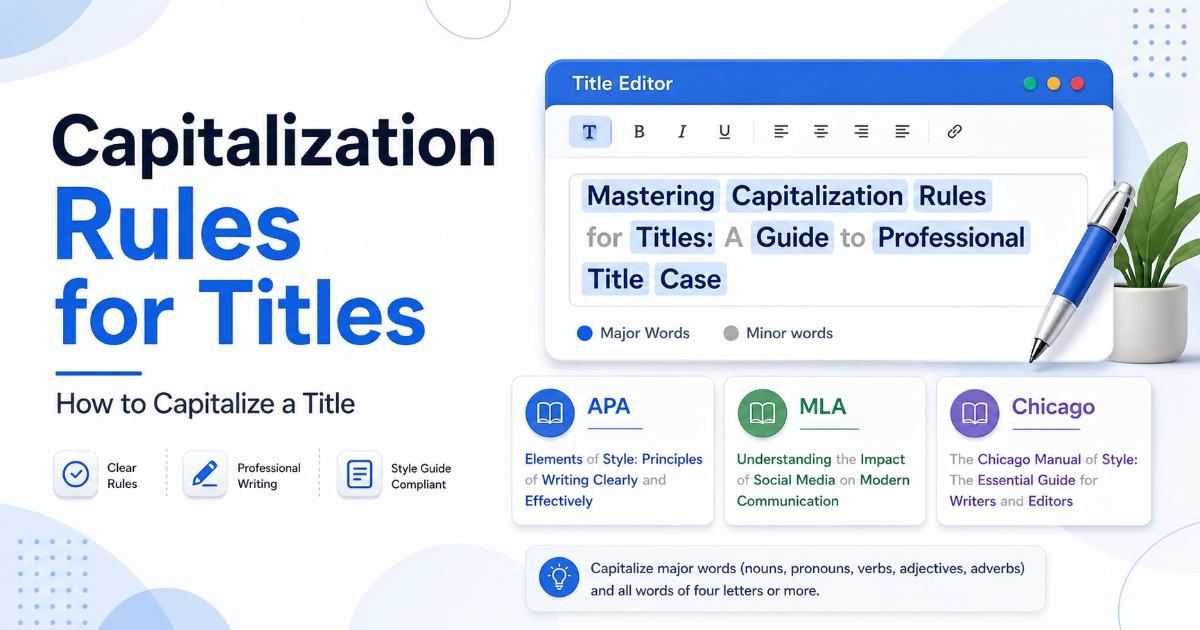 Capitalization rules for titles guide showing how to capitalize a title correctly